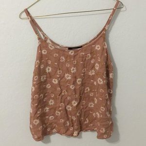 Pink Flower Cami - Nude pink floral tank top